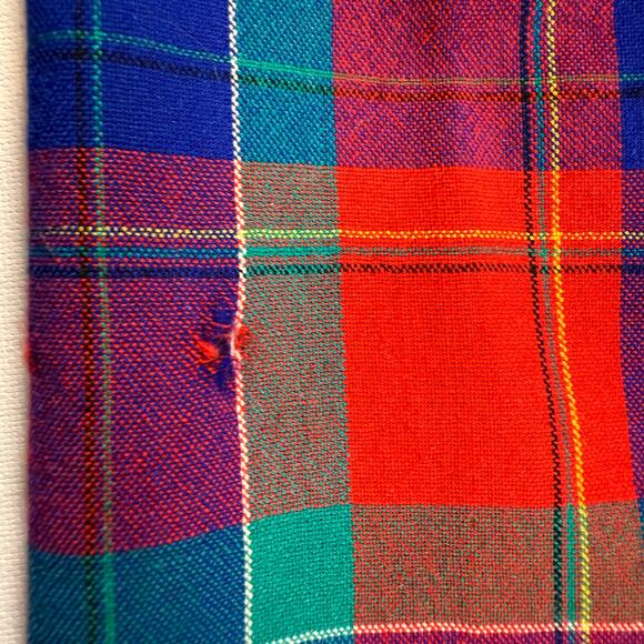 Pendleton Wool Midi Skirt Plaid A-Line Pleated Pockets Lightweight VTG 70s USA - Picture 9 of 10